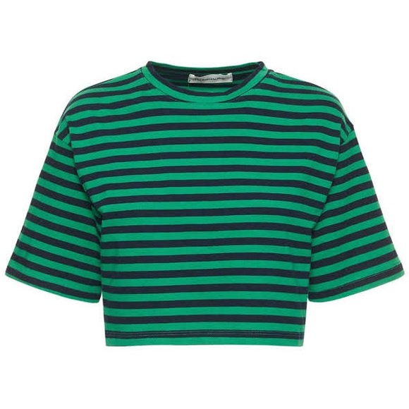 The Frankie Shop KARINA CROPPED T-SHIRT - KELLY GREEN/NAVY - Picture 7 of 8